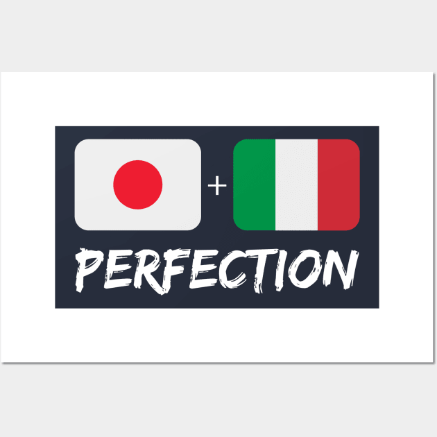 Japanese Plus Italian Perfection Mix Heritage Flag Gift Wall Art by Just Rep It!!